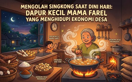 Mengolah Singkong Saat Dini Hari: Dapur Kecil Mama Farel yang Menghidupi Ekonomi Desa