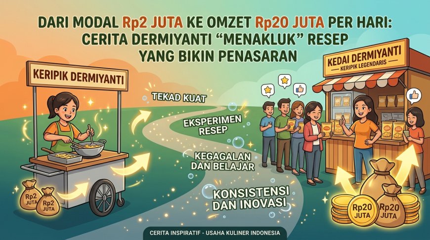 Dari Modal Rp2 Juta ke Omzet Rp20 Juta per Hari: Cerita Dermiyanti 'Menaklukkan' Resep yang Bikin Penasaran
