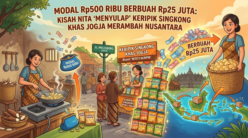 Modal Rp500 Ribu Berbuah Rp25 Juta: Kisah Nita 'Menyulap' Keripik Singkong Khas Jogja Merambah Nusantara